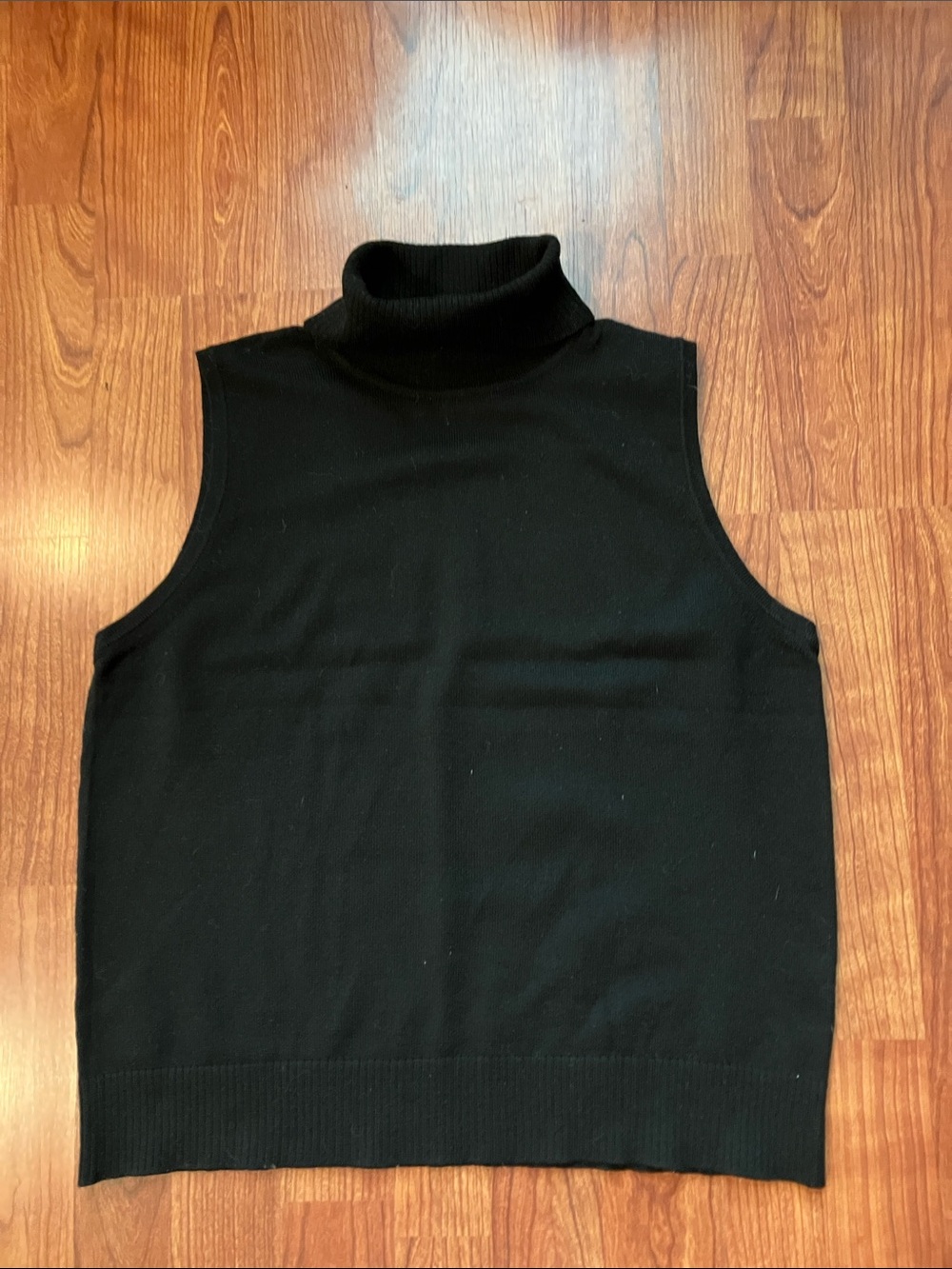 Women's Black Sleeveless Turtleneck Sweater